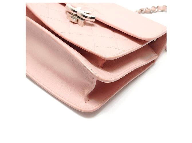 Borsa a tracolla con catena in pelle Chanel Half Coco Mark Rosa - vista 6