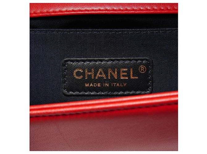 Borsa a tracolla Chanel Boy Rossa Rosso - vista 11