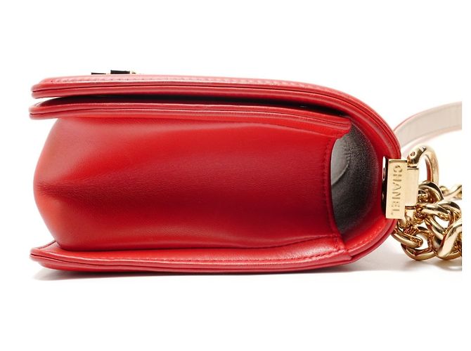 Borsa a tracolla Chanel Boy Rossa Rosso - vista 4