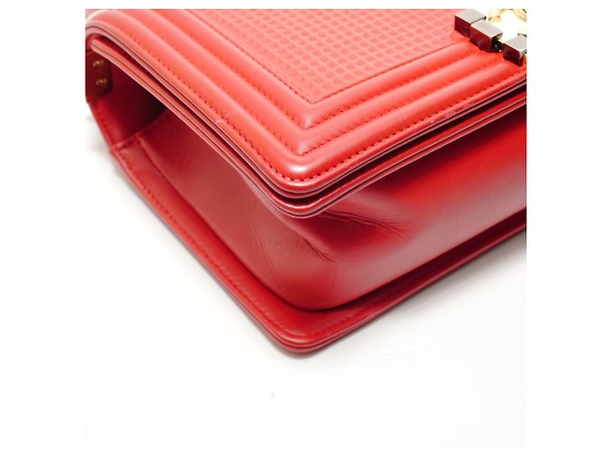 Borsa a tracolla Chanel Boy Rossa Rosso - vista 5