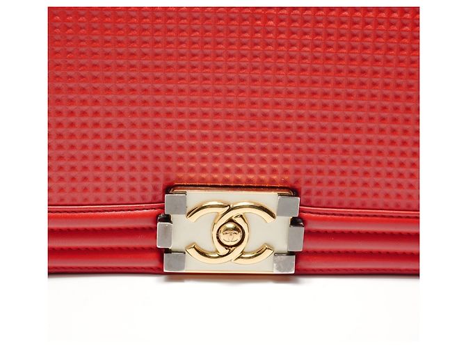 Borsa a tracolla Chanel Boy Rossa Rosso - vista 9