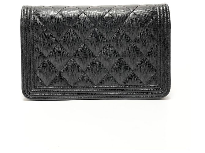 Borsa a tracolla Chanel Boy Chain Wallet Nero - vista 2