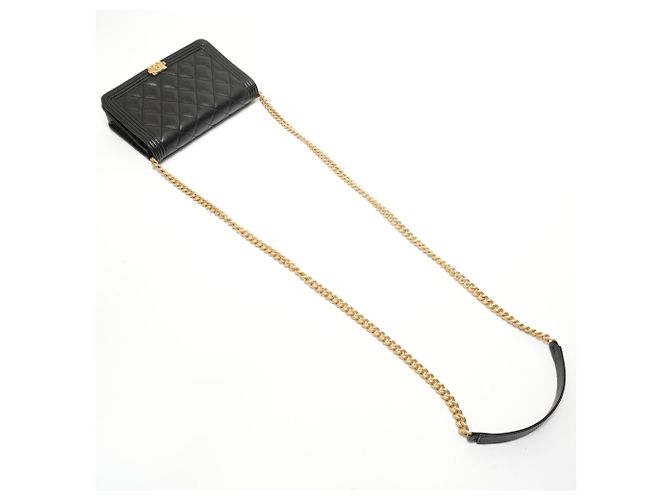 Borsa a tracolla Chanel Boy Chain Wallet Nero - vista 8
