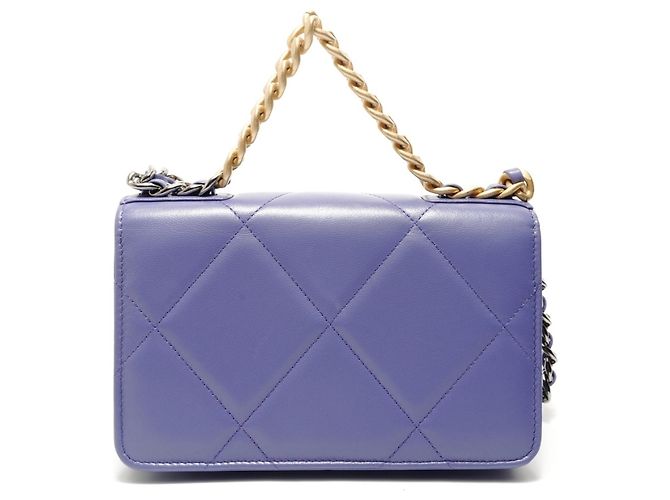 Borsa a tracolla Chanel 19 Matelassé in viola Porpora - vista 2