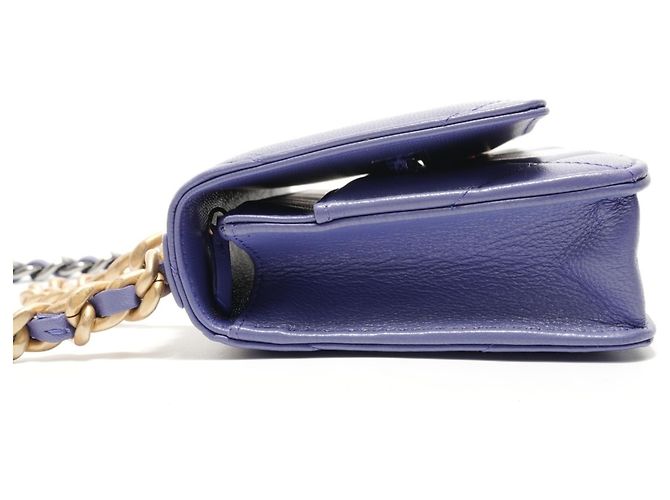 Borsa a tracolla Chanel 19 Matelassé in viola Porpora - vista 3