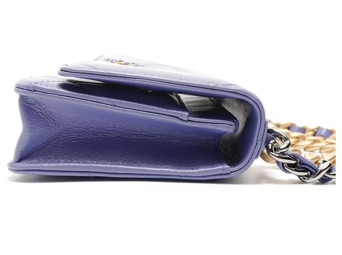 Borsa a tracolla Chanel 19 Matelassé in viola Porpora - vista 4