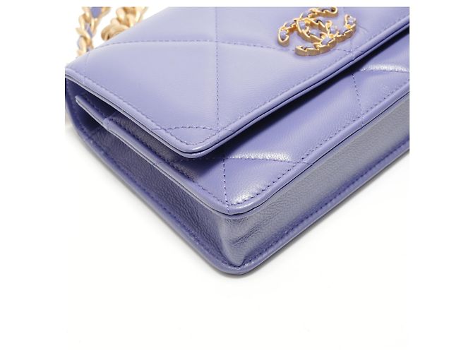 Borsa a tracolla Chanel 19 Matelassé in viola Porpora - vista 5