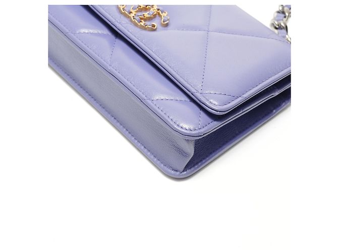 Borsa a tracolla Chanel 19 Matelassé in viola Porpora - vista 6