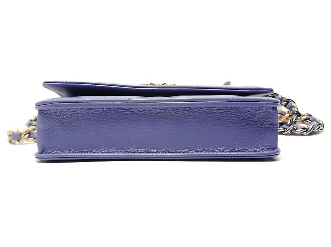 Borsa a tracolla Chanel 19 Matelassé in viola Porpora - vista 7