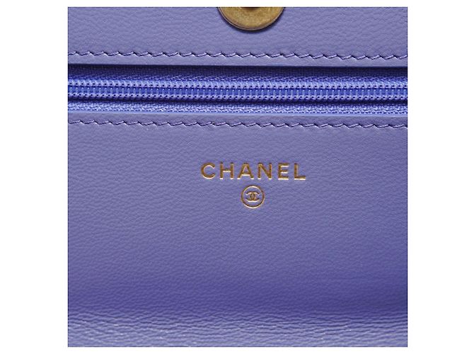 Borsa a tracolla Chanel 19 Matelassé in viola Porpora - vista 9
