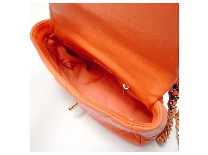 Borsa a tracolla con catena 2-way Matelassé Chanel Arancione - vista 12