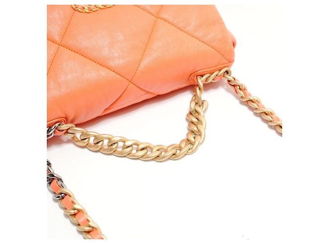 Borsa a tracolla con catena 2-way Matelassé Chanel Arancione - vista 13