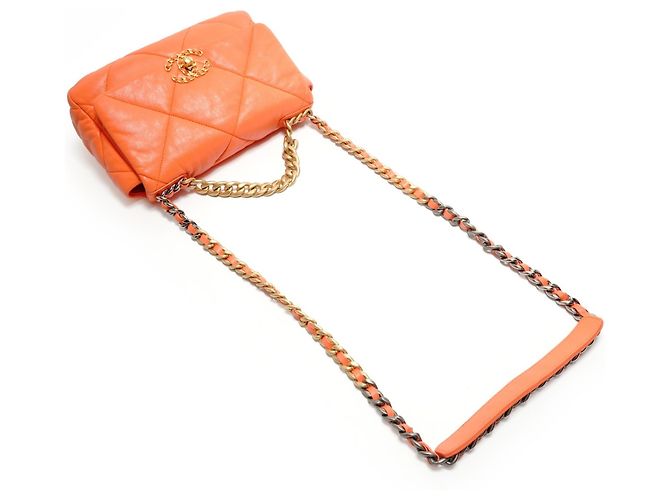 Borsa a tracolla con catena 2-way Matelassé Chanel Arancione - vista 8