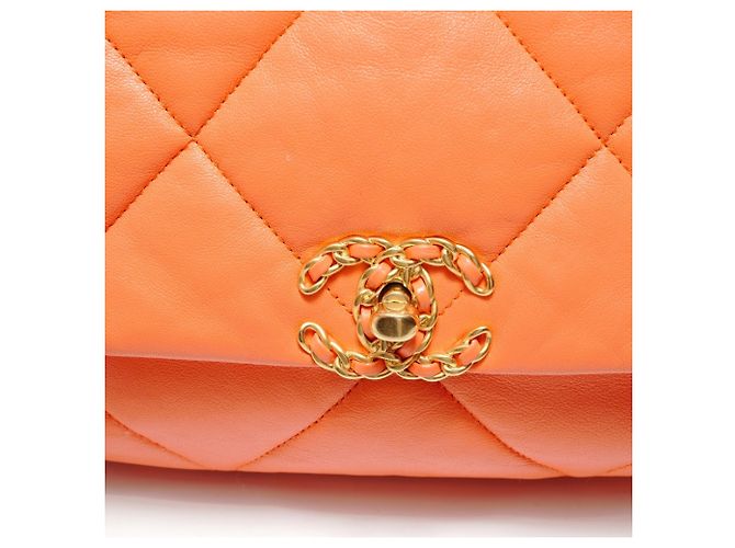 Borsa a tracolla con catena 2-way Matelassé Chanel Arancione - vista 9