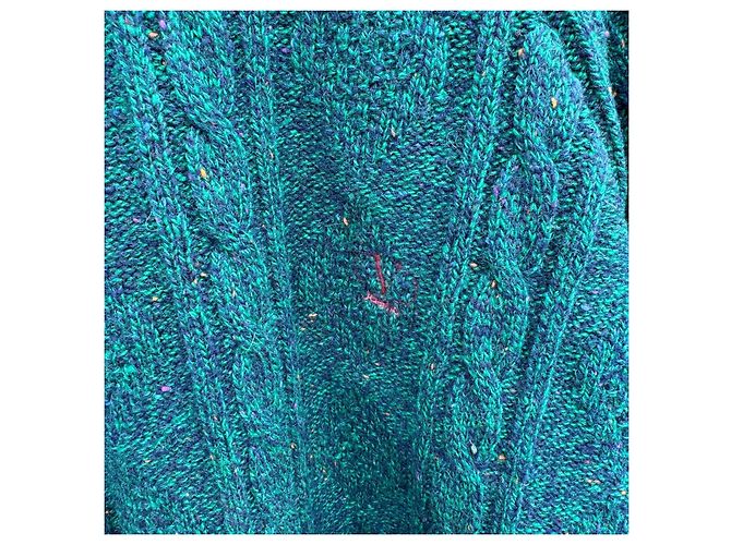 Valentino Herren Zopfstrickpullover aus Wolle in Grün Dunkelgrün - Ansicht 2
