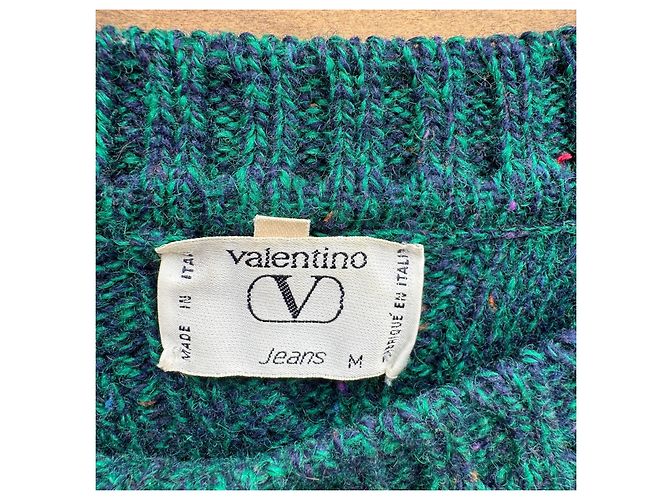 Valentino Herren Zopfstrickpullover aus Wolle in Grün Dunkelgrün - Ansicht 3