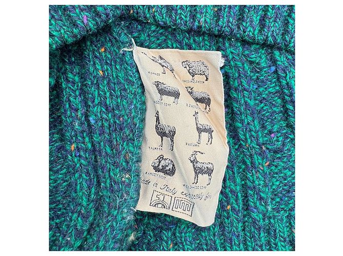 Valentino Herren Zopfstrickpullover aus Wolle in Grün Dunkelgrün - Ansicht 7