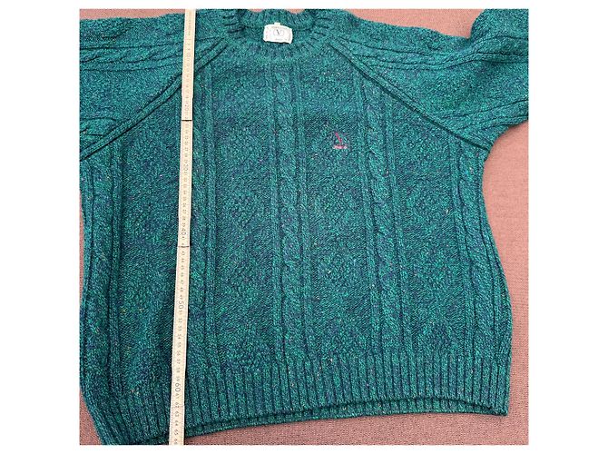 Valentino Herren Zopfstrickpullover aus Wolle in Grün Dunkelgrün - Ansicht 9