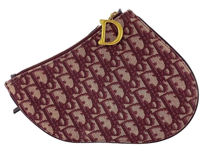Borsa a tracolla Christian Dior Trotter Rosso Bordò - vista 3