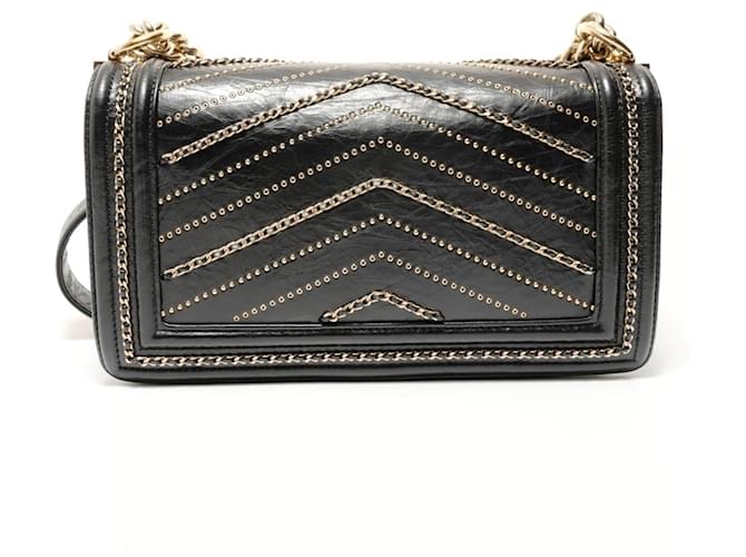 Borsa a tracolla Chanel Boy Chain Medium Nero - vista 2