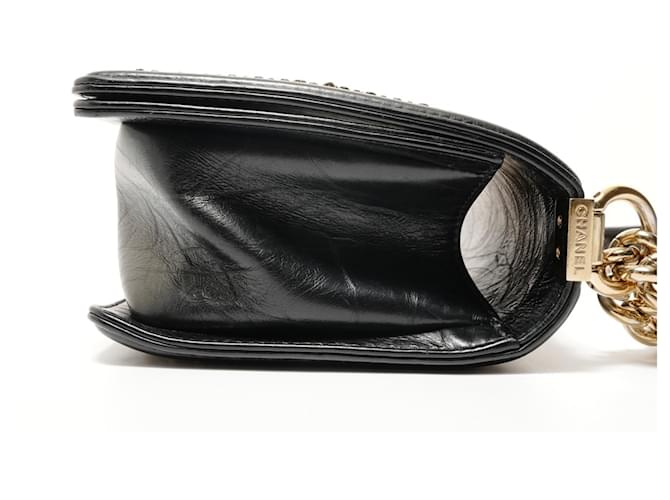 Borsa a tracolla Chanel Boy Chain Medium Nero - vista 4