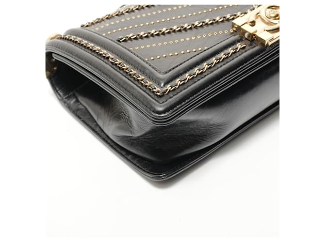Borsa a tracolla Chanel Boy Chain Medium Nero - vista 5
