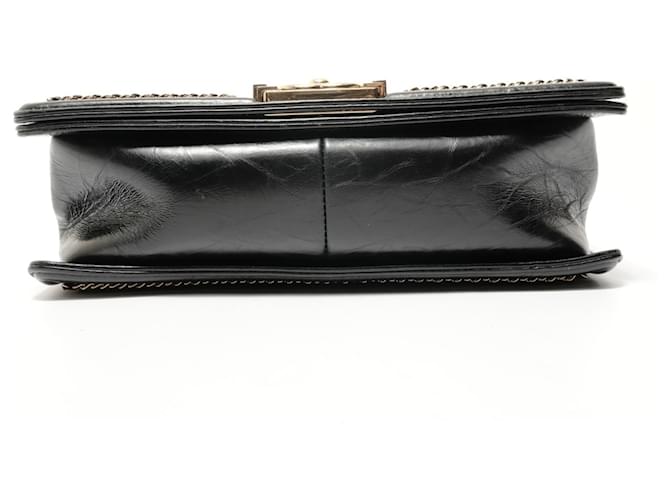 Borsa a tracolla Chanel Boy Chain Medium Nero - vista 7