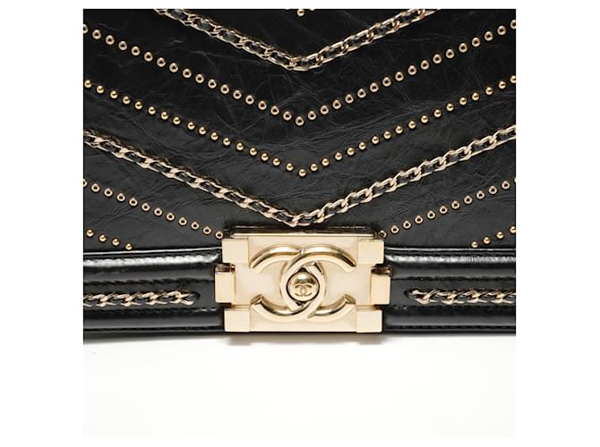 Borsa a tracolla Chanel Boy Chain Medium Nero - vista 9