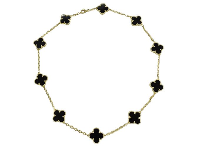 Vintage Alhambra Halskette Van Cleef & Arpels Schwarz Golden - Ansicht 2