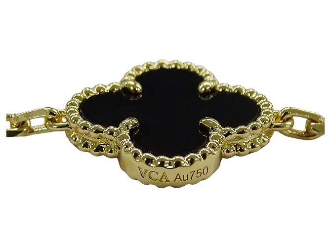 Vintage Alhambra Halskette Van Cleef & Arpels Schwarz Golden - Ansicht 5