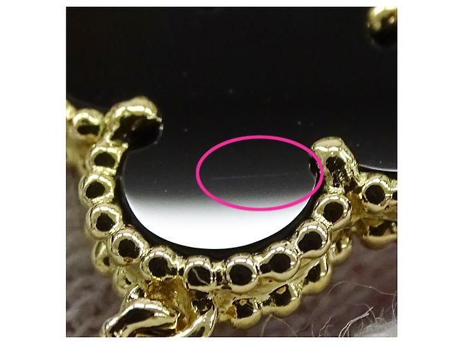 Vintage Alhambra Halskette Van Cleef & Arpels Schwarz Golden - Ansicht 9