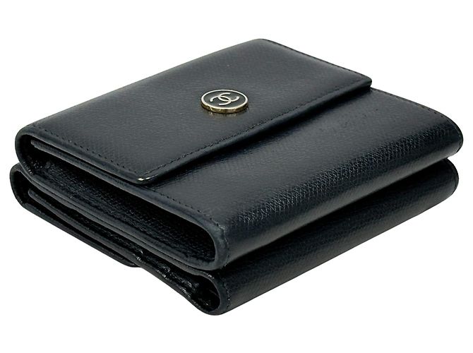 Chanel Bi-fold Ledergeldbörse Schwarz - Ansicht 3