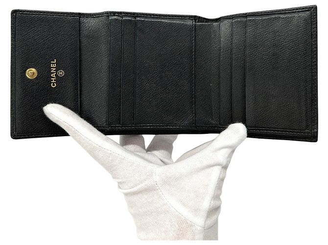 Chanel Bi-fold Ledergeldbörse Schwarz - Ansicht 4