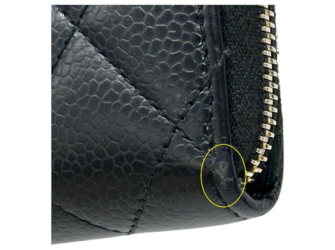 Monedero de piel de ternera granulada negra Chanel Negro - vista 10
