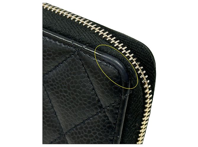 Monedero de piel de ternera granulada negra Chanel Negro - vista 11