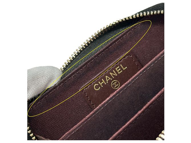 Monedero de piel de ternera granulada negra Chanel Negro - vista 12