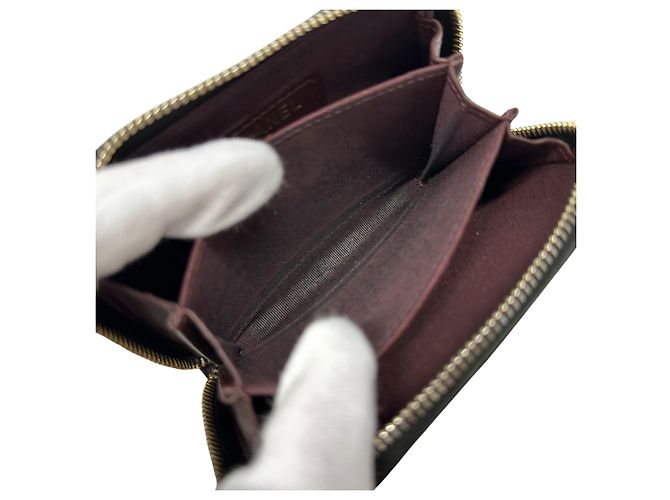 Monedero de piel de ternera granulada negra Chanel Negro - vista 13