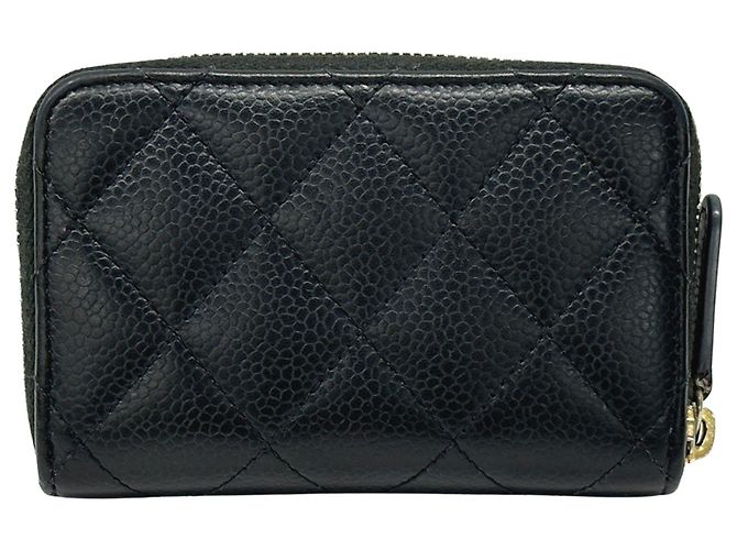 Monedero de piel de ternera granulada negra Chanel Negro - vista 2