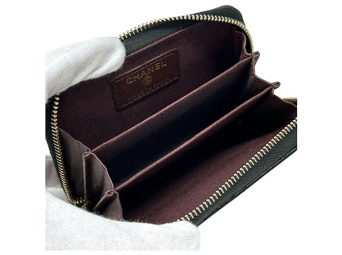 Monedero de piel de ternera granulada negra Chanel Negro - vista 4