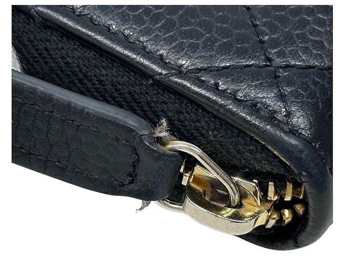 Monedero de piel de ternera granulada negra Chanel Negro - vista 8