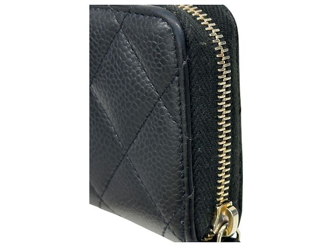 Monedero de piel de ternera granulada negra Chanel Negro - vista 9