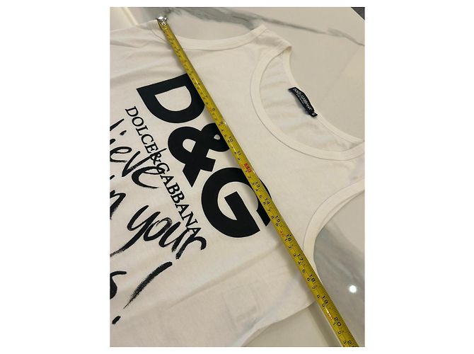 Dolce & Gabbana Canotta bianca D&G con scritta "Believe in your Dreams" Bianco - vista 5