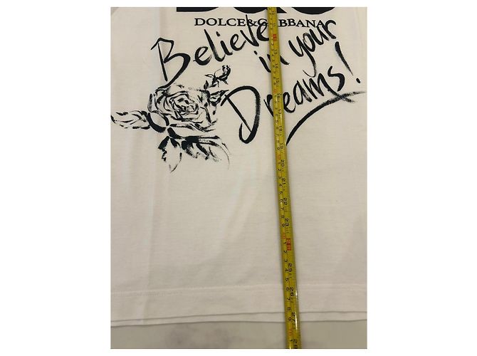 Dolce & Gabbana Canotta bianca D&G con scritta "Believe in your Dreams" Bianco - vista 6