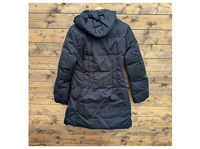 Moncler Abrigo de Plumas Negro con Capucha - vista 2