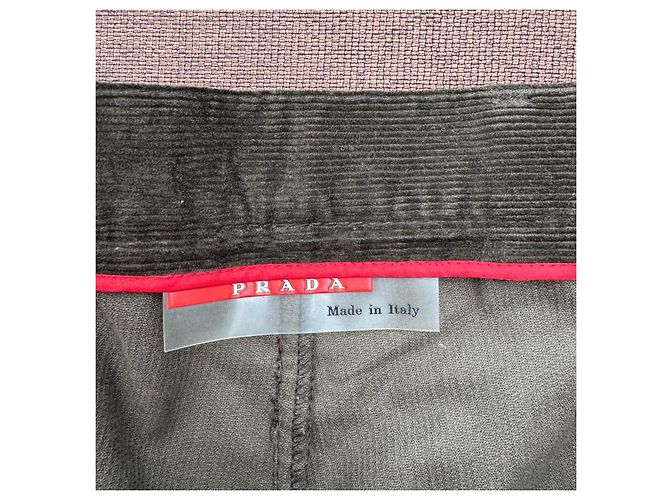 Pantaloni Prada in velluto a coste Grigio antracite - vista 3