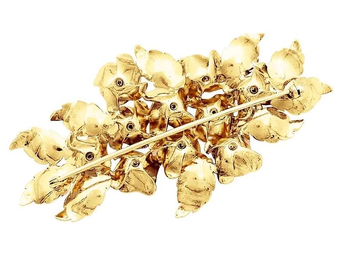 Autre Marque Spilla "Fleurs", oro giallo e diamanti. - vista 3