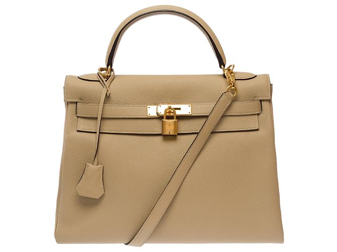 Hermès Borsa HERMES Kelly 32 in Pelle Beige - 103662 - vista 2