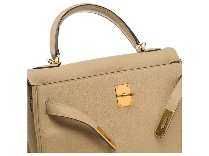 Hermès Borsa HERMES Kelly 32 in Pelle Beige - 103662 - vista 6