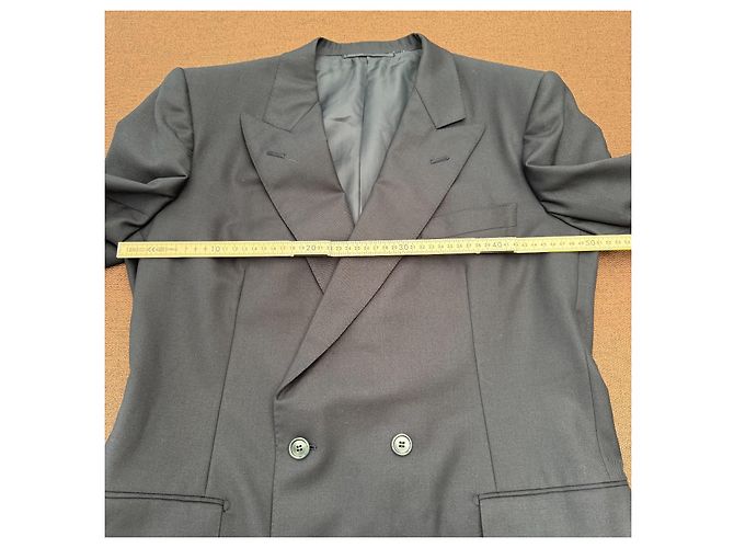 Burberrys Men's Double-Breasted Wool Suit - Black - view 6