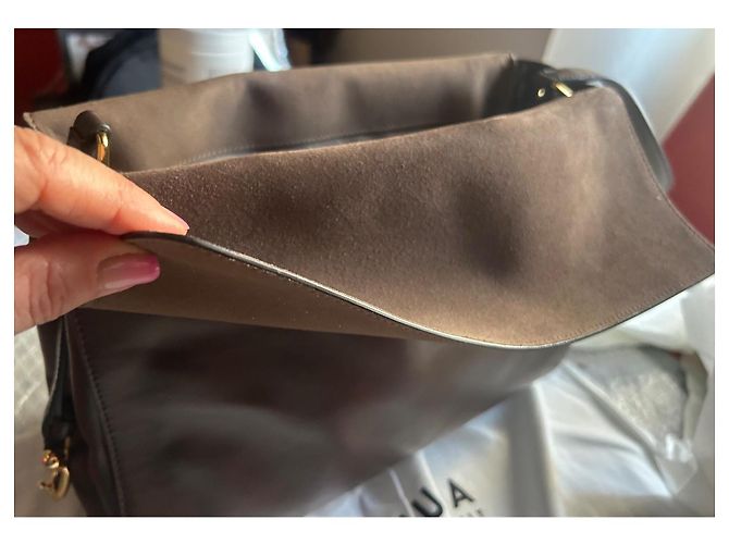 Borsa a tracolla Furla in pelle e camoscio marrone - vista 7